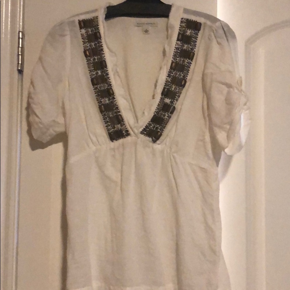 Short sleeve linen Banana Republic top